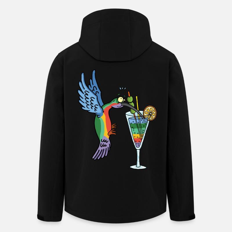 Kolibri und Cocktail - Recycelte Männer Softshell-Jacke von Stanley/Stella - Schwarz