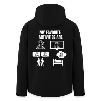 DJ - MY FAVORITE ACTIVITIES - Men’s Recycled Softshell Jacket by Stanley/Stella - black - Back - AI Model Male 185 light (185cm)