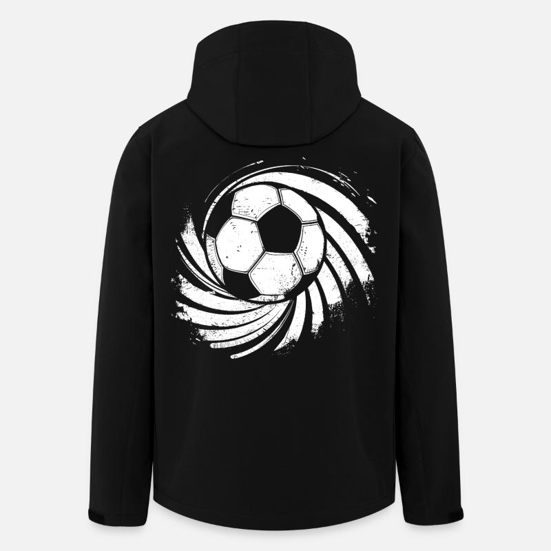 Fußball Zeichnung - Recycelte Männer Softshell-Jacke von Stanley/Stella - Schwarz