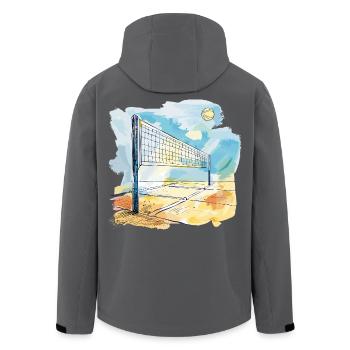Volleyball court - Men’s Recycled Softshell Jacket by Stanley/Stella - black - Back - AI Model Male 185 light (185cm)