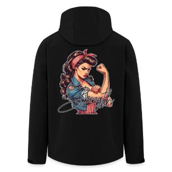Force femme forte Rockabilly cadeau - Veste softshell homme en polyester recyclé Stanley/Stella - noir - Dos - AI Model Male 185 light (185cm)