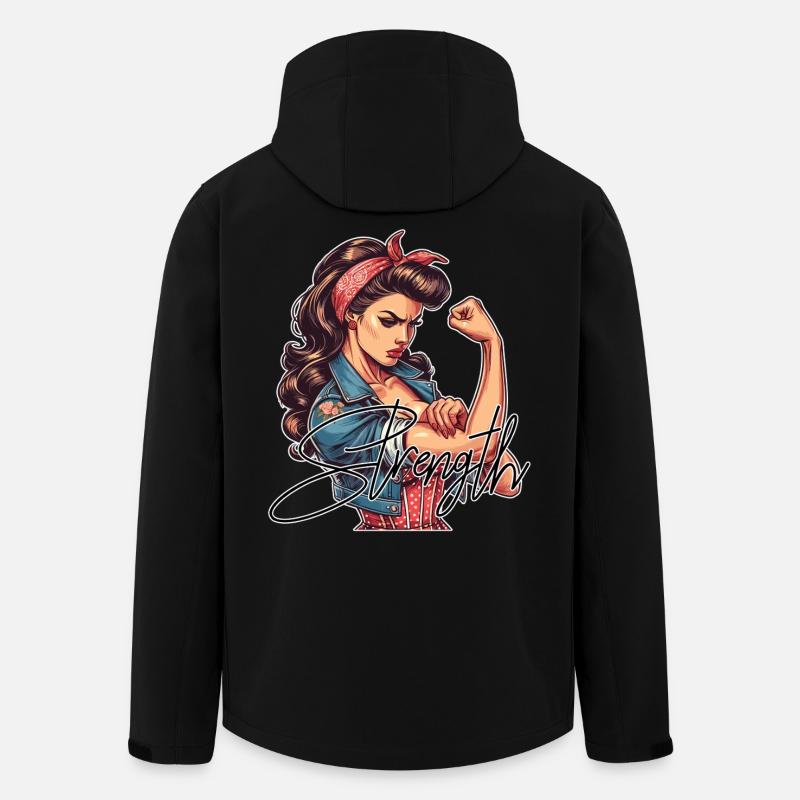 Stärke starke Frau Rockabilly Geschenk - Recycelte Männer Softshell-Jacke von Stanley/Stella - Schwarz
