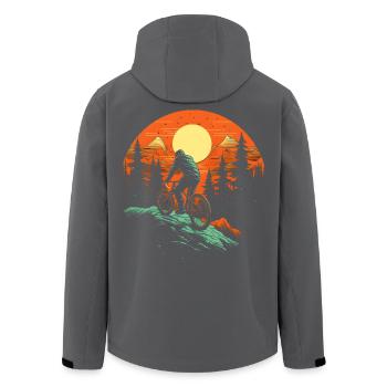 Illustration de VTT - Veste softshell homme en polyester recyclé Stanley/Stella - noir - Dos - AI Model Male 185 light (185cm)
