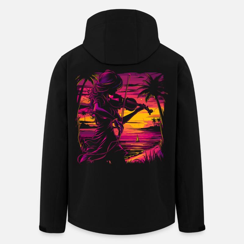 Geigerin Synthwave - Recycelte Männer Softshell-Jacke von Stanley/Stella - Schwarz