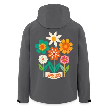 Spring Flowers Blossoms - Men’s Recycled Softshell Jacket by Stanley/Stella - black - Back - AI Model Male 185 light (185cm)