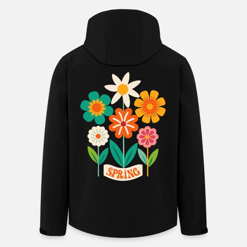 Spring Flowers Blossoms - Men’s Recycled Softshell Jacket by Stanley/Stella - black