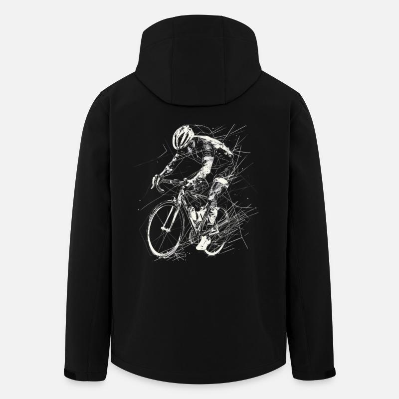 Cyclist Drawing - Men’s Recycled Softshell Jacket by Stanley/Stella - black