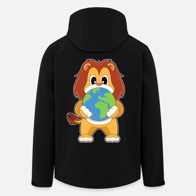 Lion Earth Globe - Men’s Recycled Softshell Jacket by Stanley/Stella - black