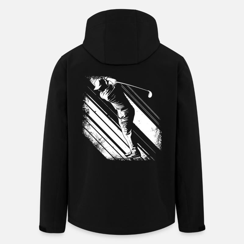 Golfer Graphic - Men’s Recycled Softshell Jacket by Stanley/Stella - black