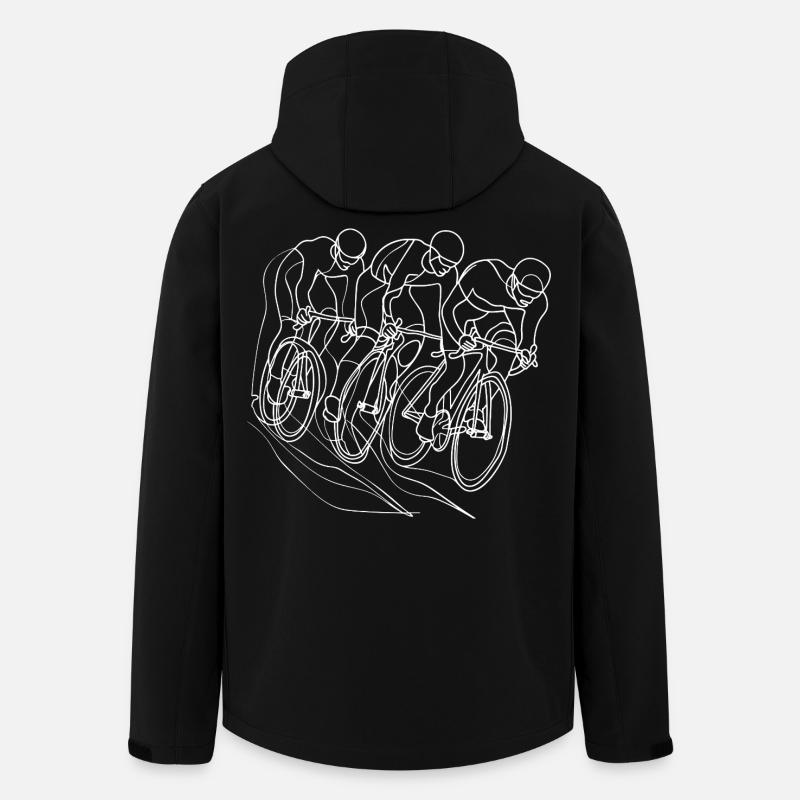 Cyclist Line Drawing - Men’s Recycled Softshell Jacket by Stanley/Stella - black
