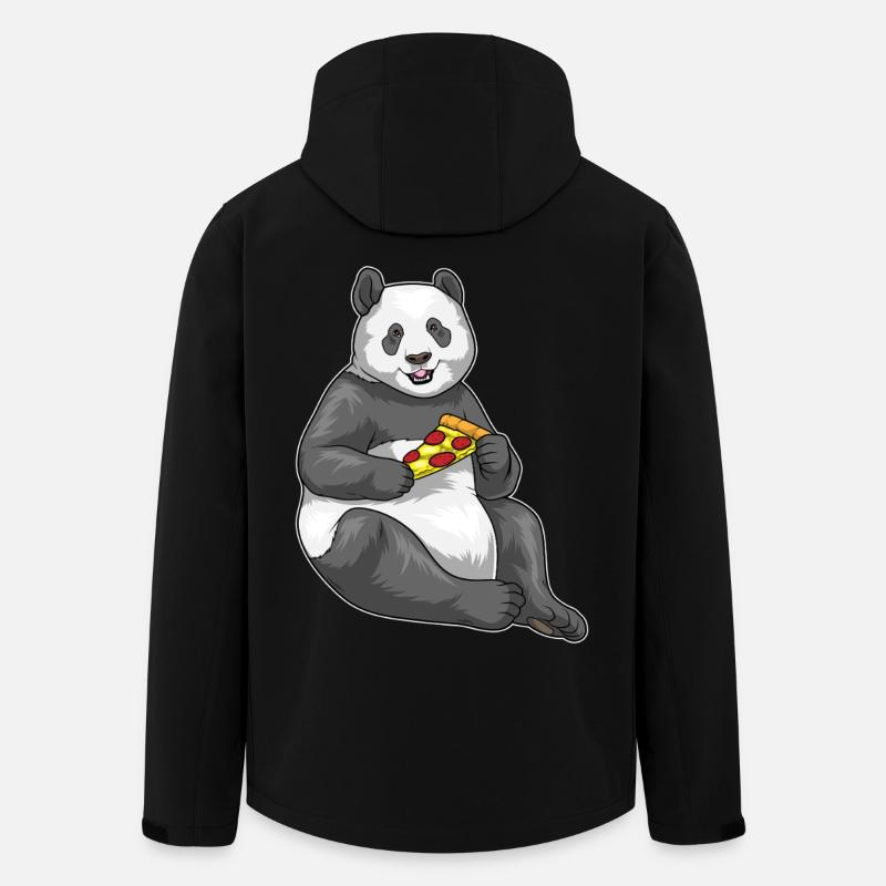 Panda Pizza - Men’s Recycled Softshell Jacket by Stanley/Stella - black