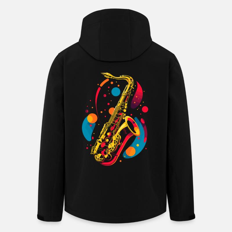 Saxophone Graphics - Men’s Recycled Softshell Jacket by Stanley/Stella - black