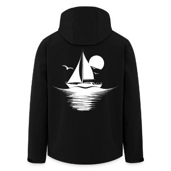 Segeln Zeichnung - Recycelte Männer Softshell-Jacke von Stanley/Stella - Schwarz - Hinten - AI Model Male 185 light (185cm)