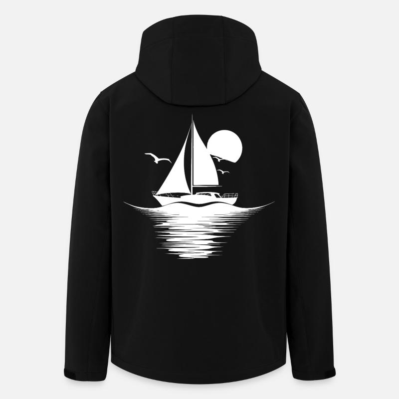 Sailing Drawing - Men’s Recycled Softshell Jacket by Stanley/Stella - black