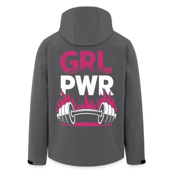 Frauen Power GRL PWR Girl Patriarchat Feminismus - Recycelte Männer Softshell-Jacke von Stanley/Stella - Schwarz - Hinten - AI Model Male 185 light (185cm)