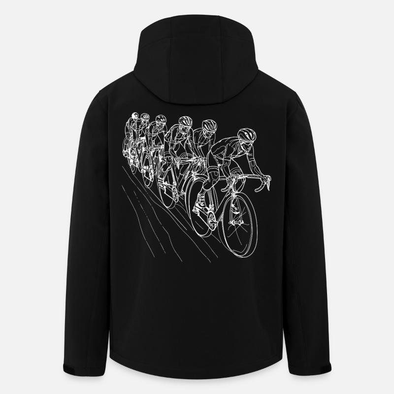 Cyclist Line Art - Men’s Recycled Softshell Jacket by Stanley/Stella - black