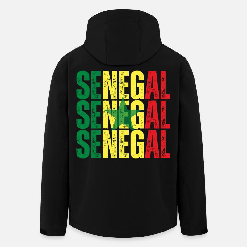 Senegalese flag, Senegalese pride - Men’s Recycled Softshell Jacket by Stanley/Stella - black