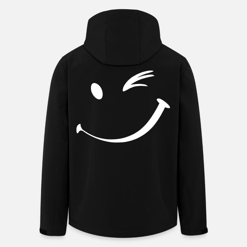 Zwinkerndes Gesicht, zwinkerndes Lächeln - Recycelte Männer Softshell-Jacke von Stanley/Stella - Schwarz