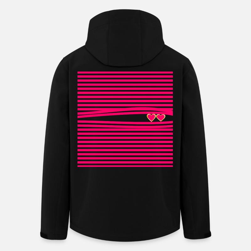 DÉCLARATION D’AMOUR RELATION CŒURS D’AMOUR - Veste softshell homme en polyester recyclé Stanley/Stella - noir