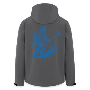 Lacrosse Player Graphics - Men’s Recycled Softshell Jacket by Stanley/Stella - black - Back - AI Model Male 185 light (185cm)