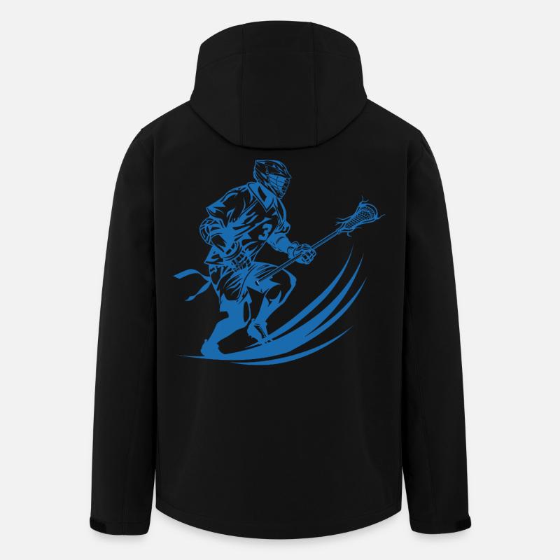 Lacrosse Player Graphics - Men’s Recycled Softshell Jacket by Stanley/Stella - black