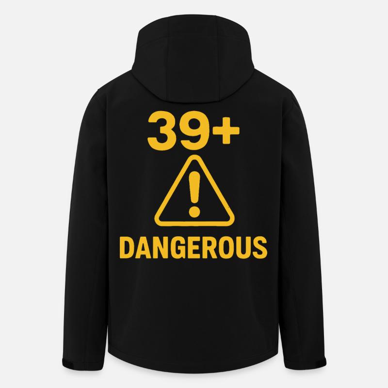 Lustiges 39 Plus Geburtstags-Warnschild - Recycelte Männer Softshell-Jacke von Stanley/Stella - Schwarz