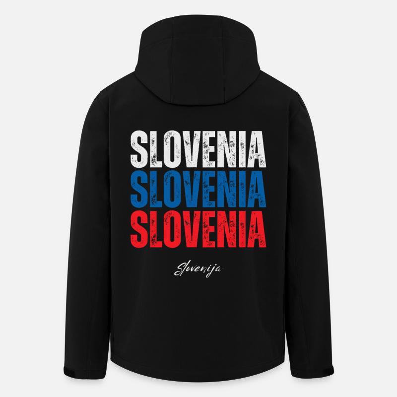 Drapeau de la Slovénie, fierté slovène - Veste softshell homme en polyester recyclé Stanley/Stella - noir