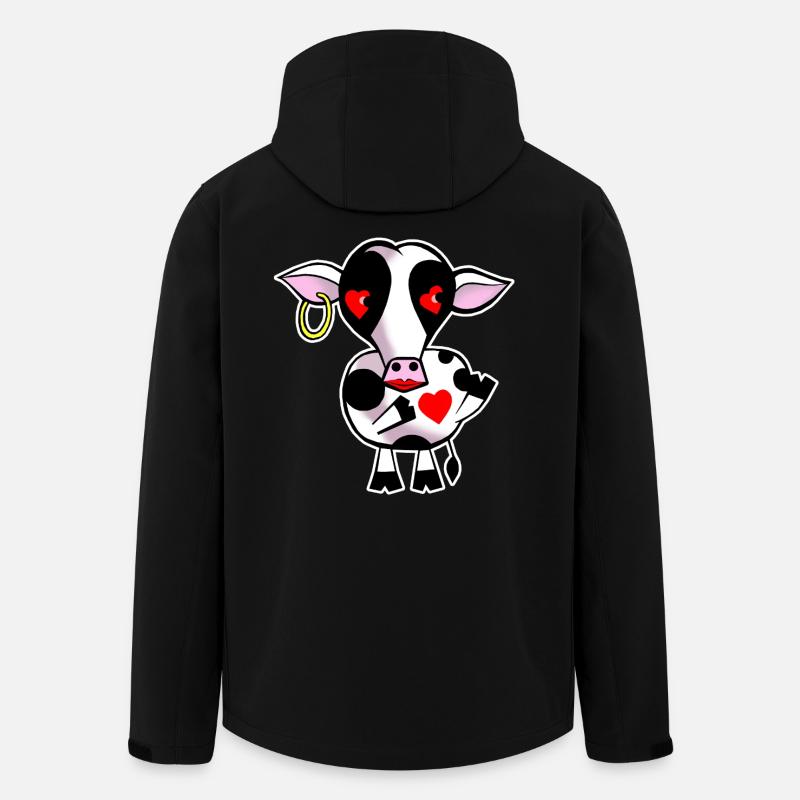 Cow with heart - Men’s Recycled Softshell Jacket by Stanley/Stella - black