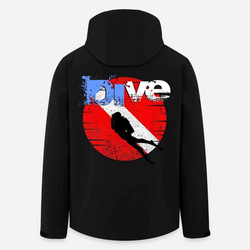 Drapeau de plongée américain - Veste softshell homme en polyester recyclé Stanley/Stella - noir