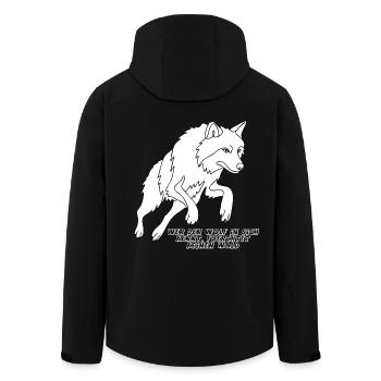 Wer den Wolf in sich kennt, fürchtet keinen Wald - Recycelte Männer Softshell-Jacke von Stanley/Stella - Schwarz - Hinten - AI Model Male 185 light (185cm)