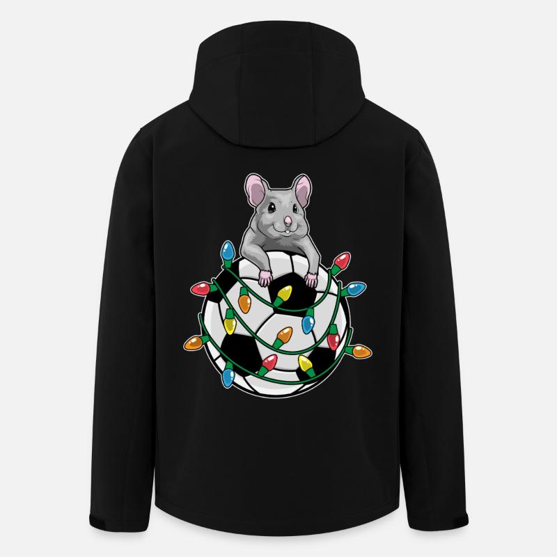 Maus Weihnachten Fußball - Recycelte Männer Softshell-Jacke von Stanley/Stella - Schwarz