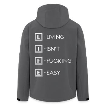 Leben / Life / Living isn't fucking easy - Men’s Recycled Softshell Jacket by Stanley/Stella - black - Back - AI Model Male 185 light (185cm)