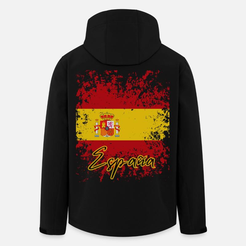 Fierté espagnole, drapeau de l’Espagne - Veste softshell homme en polyester recyclé Stanley/Stella - noir