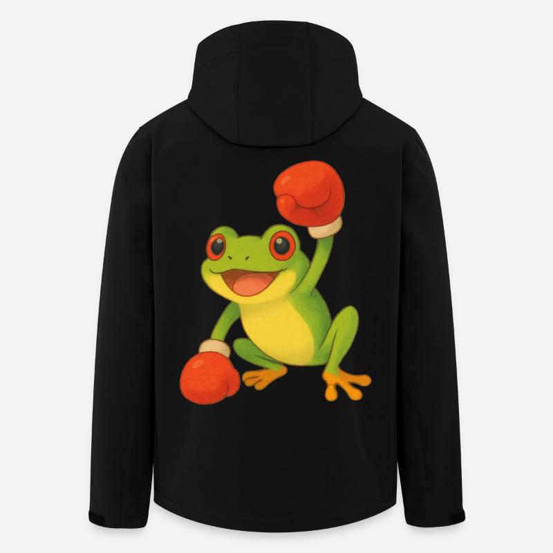 Frosch mit Boxhandschuhen - Recycelte Männer Softshell-Jacke von Stanley/Stella - Schwarz