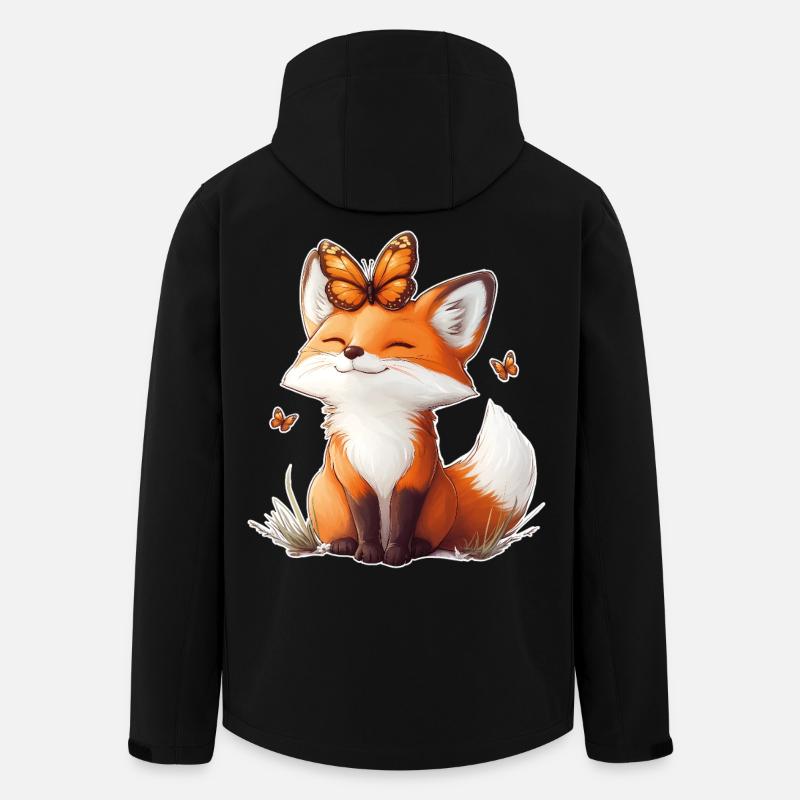 Fuchs und Schmetterling - Recycelte Männer Softshell-Jacke von Stanley/Stella - Schwarz