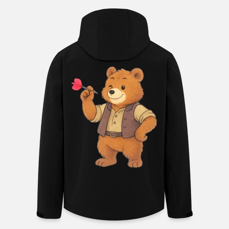 Bear playing darts - Men’s Recycled Softshell Jacket by Stanley/Stella - black