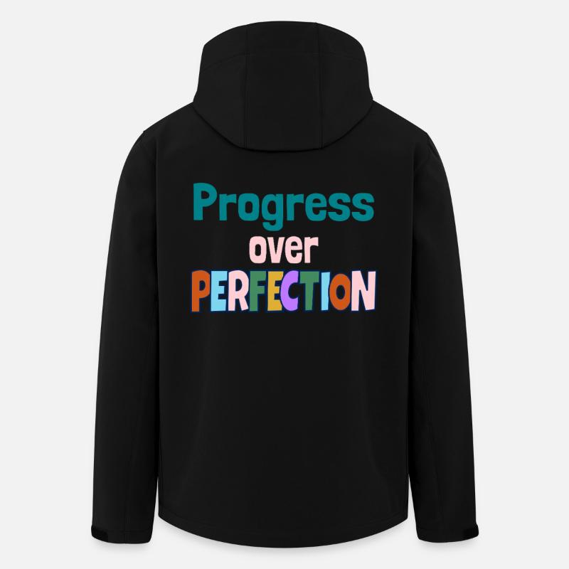 Progress Over Perfection Motivational Quote - Recycelte Männer Softshell-Jacke von Stanley/Stella - Schwarz
