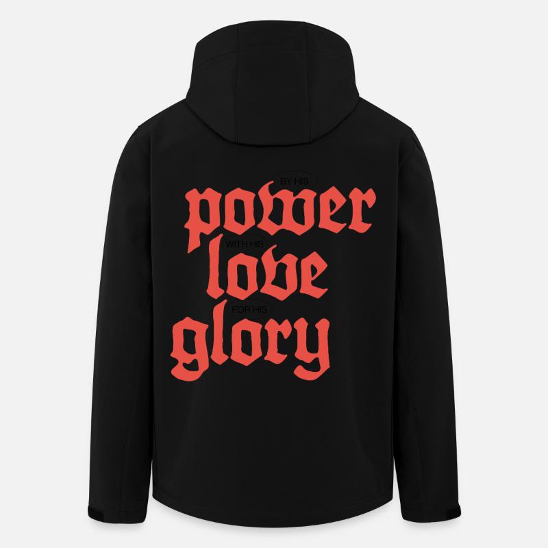 Power, Love & Glory | White - Men’s Recycled Softshell Jacket by Stanley/Stella - black