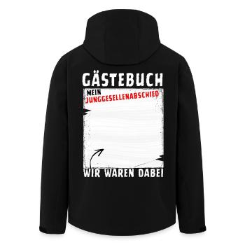 Guestbook Bachelor Party - Men’s Recycled Softshell Jacket by Stanley/Stella - black - Back - AI Model Male 185 light (185cm)