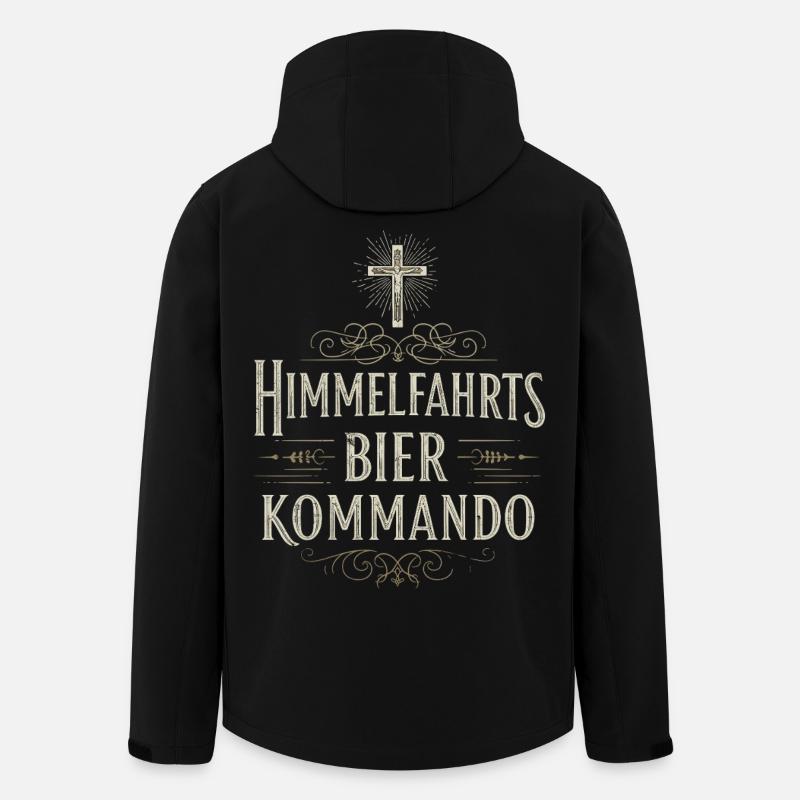 HIMMELFAHRTS BIER KOMMANDO - Recycelte Männer Softshell-Jacke von Stanley/Stella - Schwarz