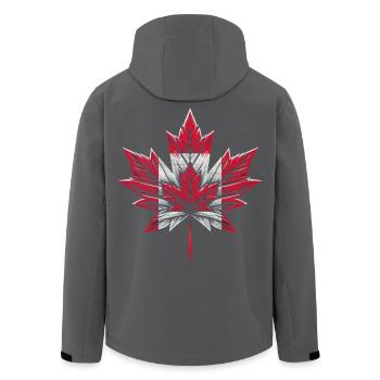 Canada Maple Leaf Flag Vintage Grunge Shirt - Men’s Recycled Softshell Jacket by Stanley/Stella - black - Back - AI Model Male 185 light (185cm)