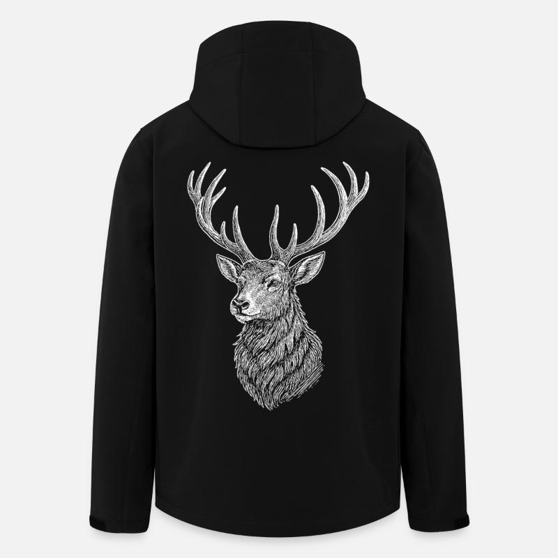 Hirsch - Recycelte Männer Softshell-Jacke von Stanley/Stella - Schwarz