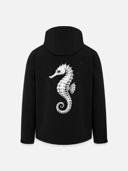 Seepferdchen - Recycelte Männer Softshell-Jacke von Stanley/Stella - Schwarz