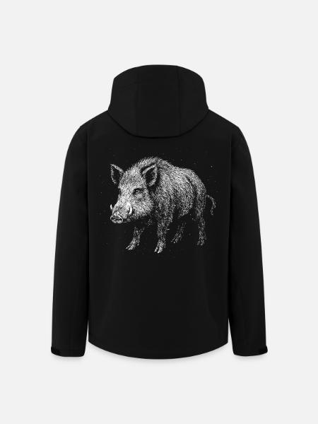 Sanglier - Veste softshell homme en polyester recyclé Stanley/Stella - noir