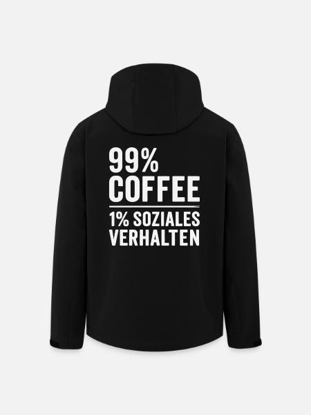 99% Coffee - Men’s Recycled Softshell Jacket by Stanley/Stella - black