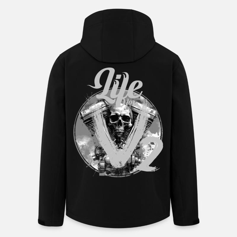 V-Twin Motorrad Skull Design - Recycelte Männer Softshell-Jacke von Stanley/Stella - Schwarz