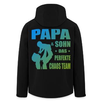 Papa und Sohn Das perfekte Chaos Team Geschenk - Recycelte Männer Softshell-Jacke von Stanley/Stella - Schwarz - Hinten - AI Model Male 185 light (185cm)