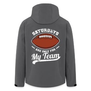 Saturdays are just for my team - Men’s Recycled Softshell Jacket by Stanley/Stella - black - Back - AI Model Male 185 light (185cm)