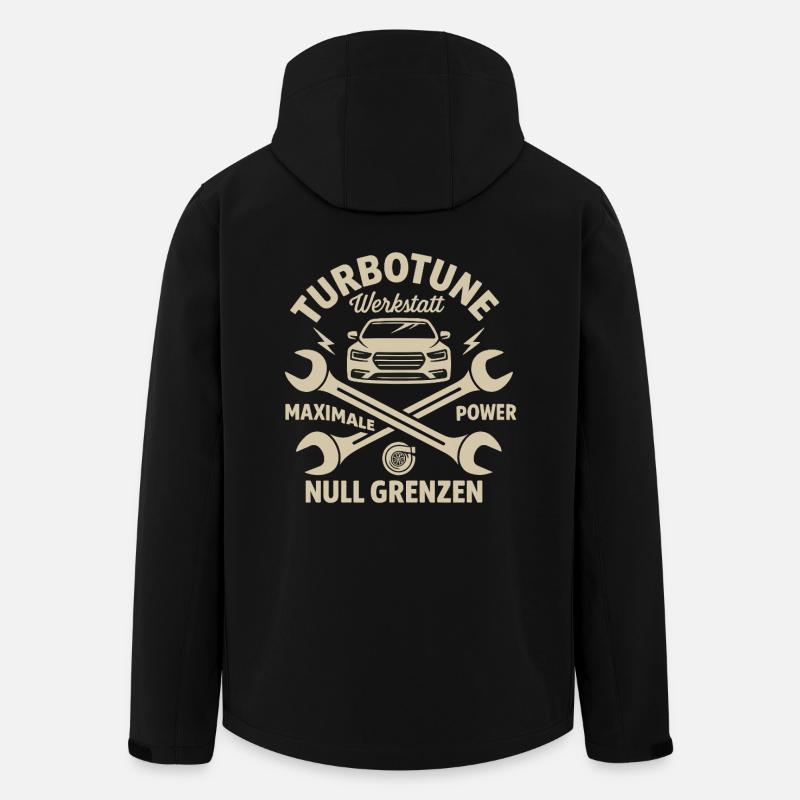 TurboWerkstatt Kraftvoll Grenzenlos - Recycelte Männer Softshell-Jacke von Stanley/Stella - Schwarz