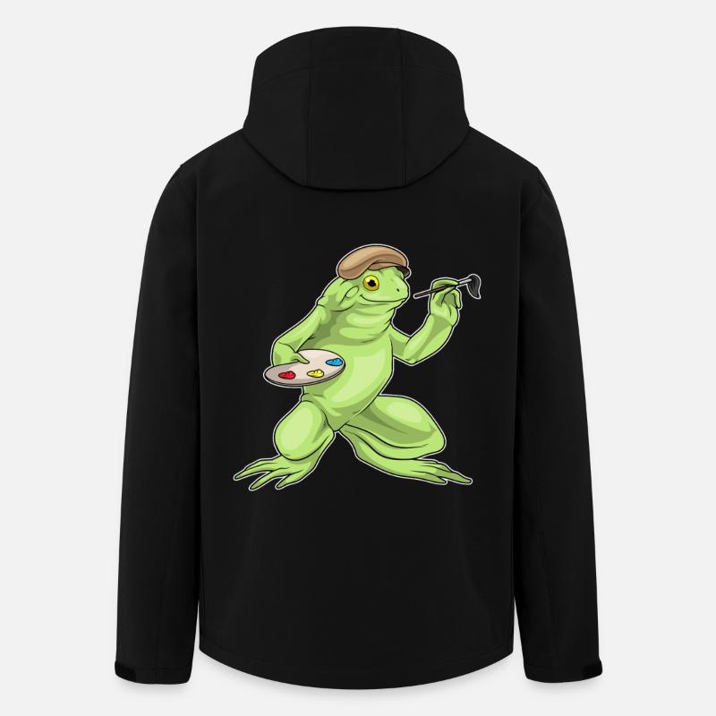 Frosch Maler Pinsel Malen - Recycelte Männer Softshell-Jacke von Stanley/Stella - Schwarz